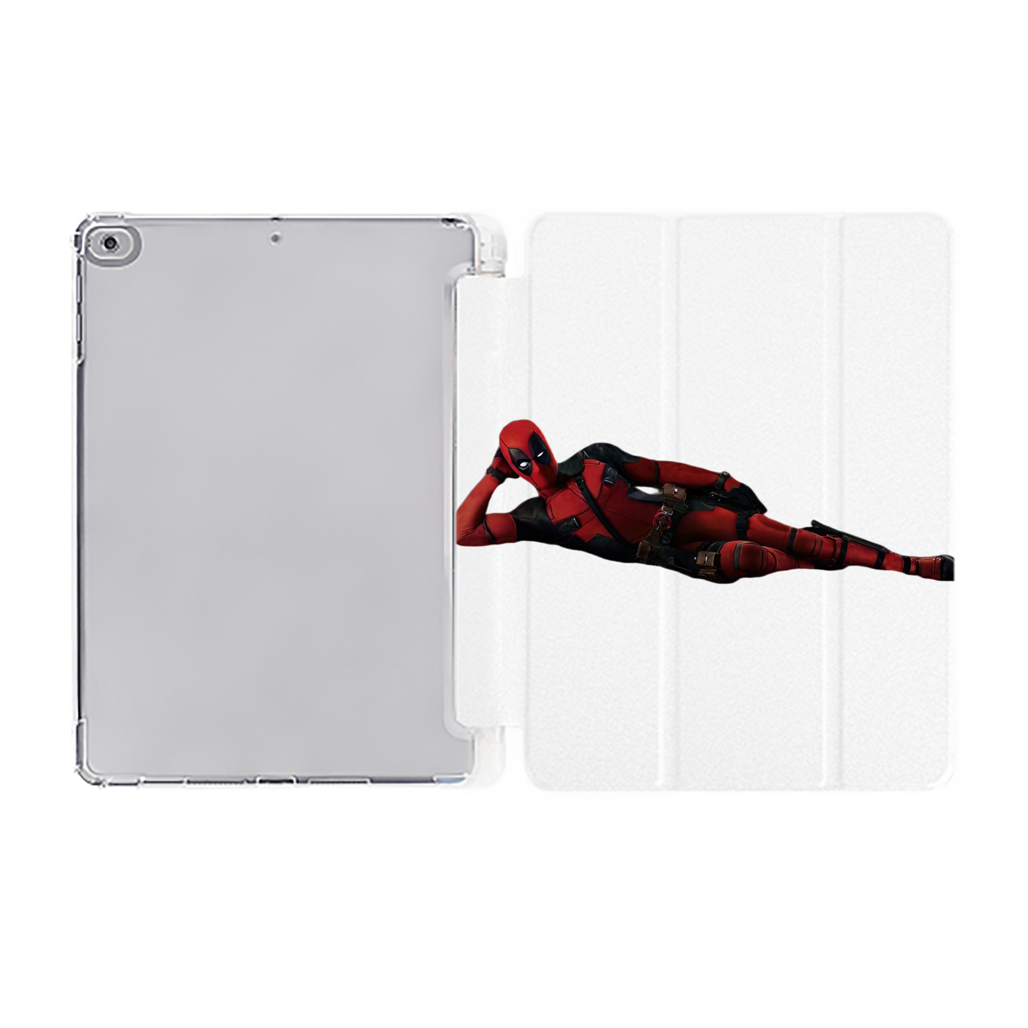 （画像用） Deadpool デッドプール IPad ケース ペン収納付き 三つ折りスタンド PUレザー×シリコン 対応機種9.5/10.5/10.9インチ